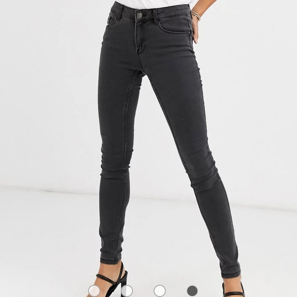 Asos Denim Faded Black Skinny Ankle Jeans 29